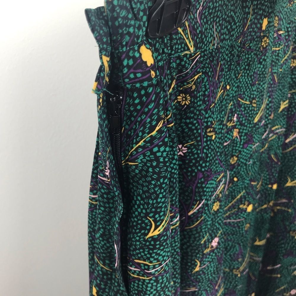 ModCloth Green “Onward to Afresh” Floral Print Pleated Skirt - Picture 9 of 10